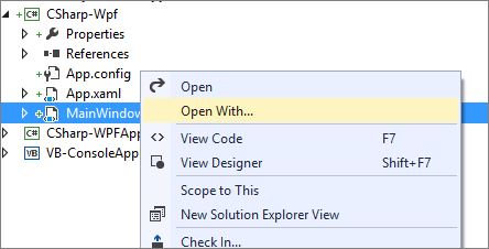 xaml open with